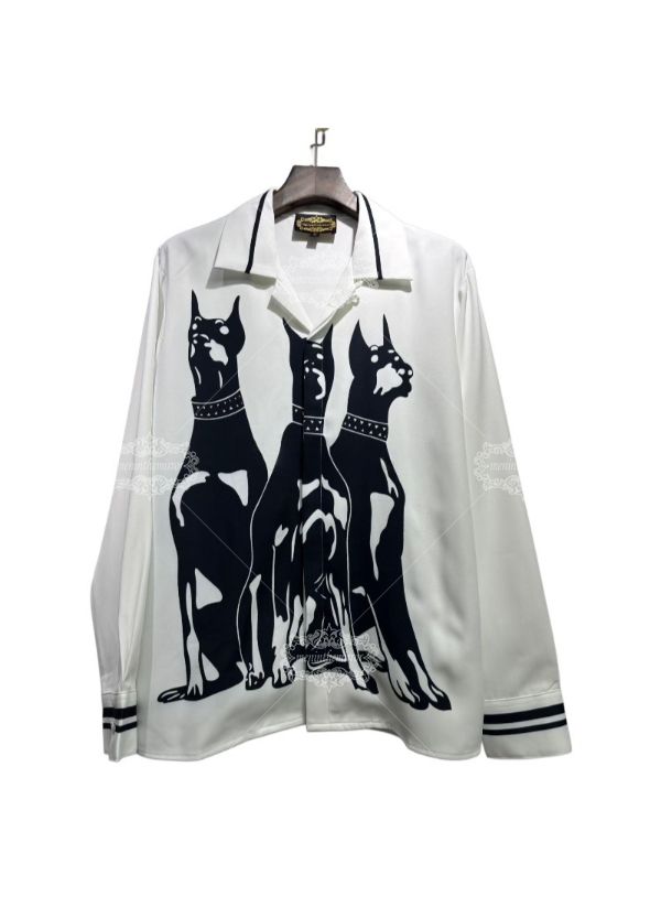 &Aacute;o sơ mi thường ng&agrave;y in h&igrave;nh Doberman cao cấp ph&ugrave; hợp với khu nghỉ dưỡng | &Aacute;o d&agrave;i nam lụa pha trộn