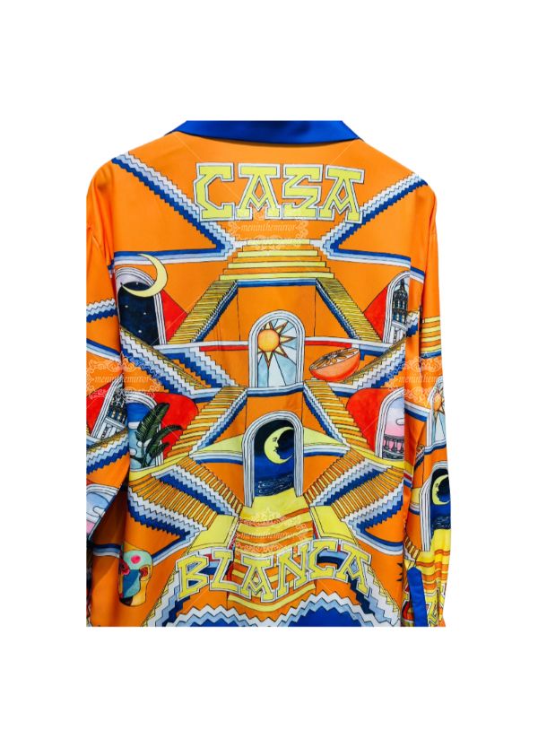 &Aacute;o sơ mi in h&igrave;nh học m&agrave;u v&agrave;ng hải qu&acirc;n đậm | Mẫu văn bản Luxe tối m&agrave;u ngắn