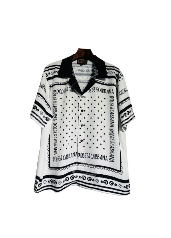 &Aacute;o sơ mi ngắn tay viền chấm bi đơn sắc | Khăn lụa cổ điển Luxe