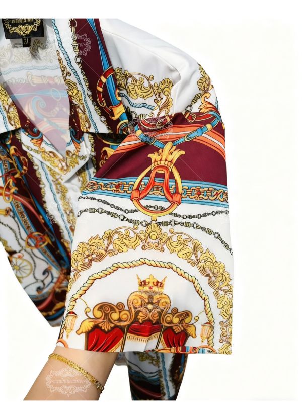 &Aacute;o sơ mi ngắn tay in h&igrave;nh chiếc xe ngựa vương giả | Di sản sang trọng mượt m&agrave;