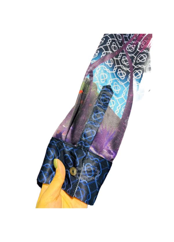 &Aacute;o sơ mi d&agrave;i tay in h&igrave;nh c&acirc;y cọ neon rực rỡ | Trang phục nghỉ dưỡng sang trọng