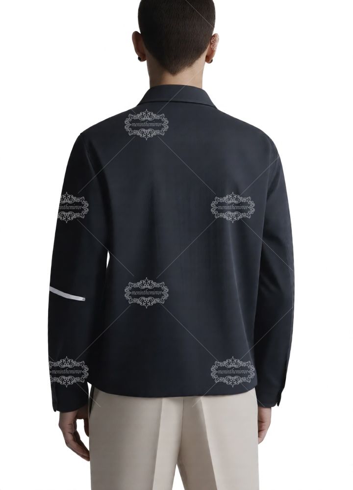 &Aacute;o sơ mi c&oacute; biểu tượng chữ AMIRI m&agrave;u đen | V&ograve;ng cổ giải tr&iacute;