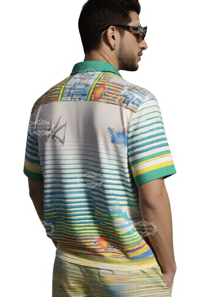 &Aacute;o thun cảnh quan th&agrave;nh phố h&igrave;nh học v&agrave;ng đen | Ph&ograve;ng trưng b&agrave;y sang trọng