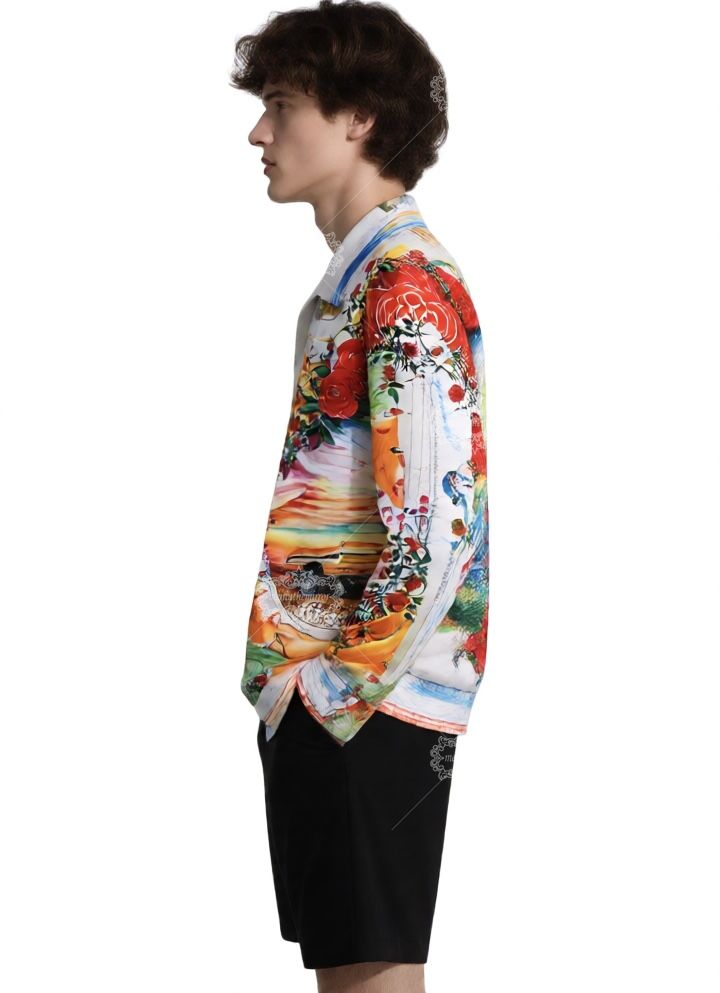 &Aacute;o thun Luxe Crest tự nhi&ecirc;n m&agrave;u trắng xanh | Ph&ograve;ng trưng b&agrave;y sang trọng