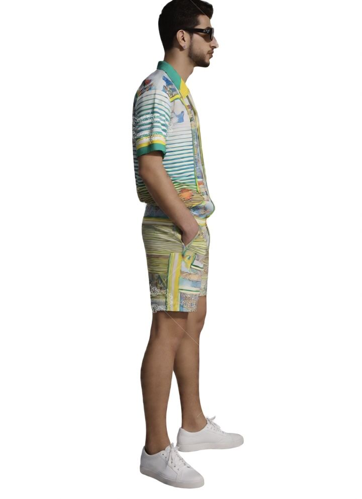 &Aacute;o thun cảnh quan th&agrave;nh phố h&igrave;nh học v&agrave;ng đen | Ph&ograve;ng trưng b&agrave;y sang trọng