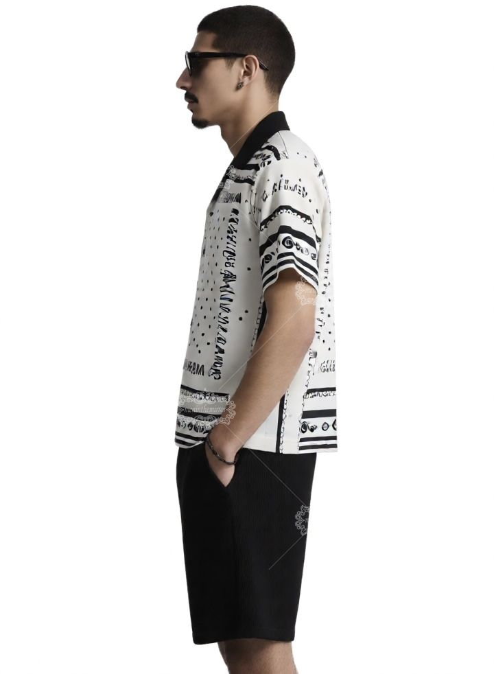 &Aacute;o sơ mi ngắn tay viền chấm bi đơn sắc | Khăn lụa cổ điển Luxe