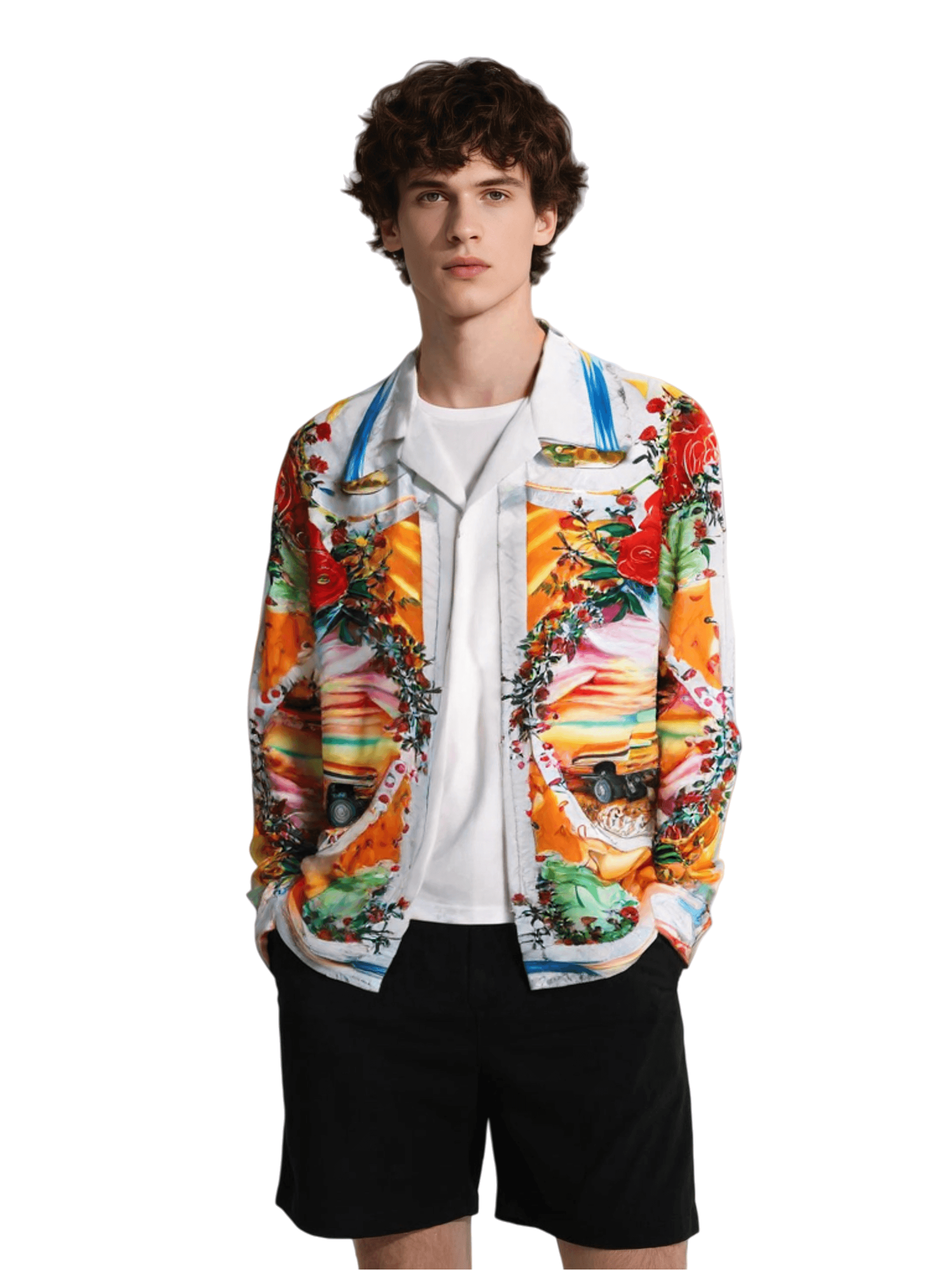 &Aacute;o thun Luxe Crest tự nhi&ecirc;n m&agrave;u trắng xanh | Ph&ograve;ng trưng b&agrave;y sang trọng