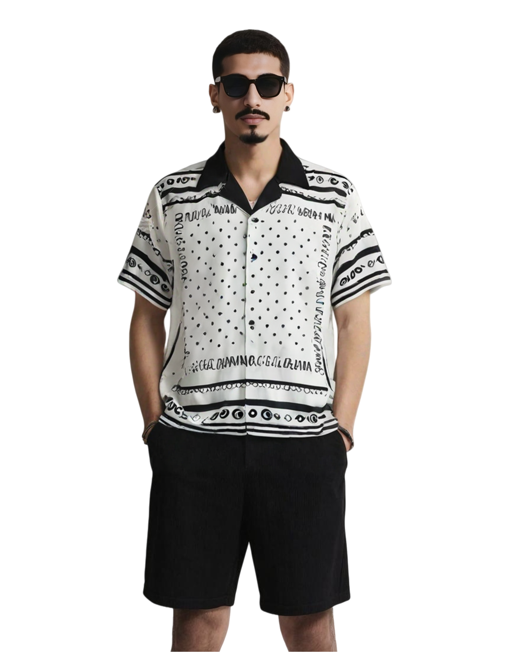 &Aacute;o sơ mi ngắn tay viền chấm bi đơn sắc | Khăn lụa cổ điển Luxe